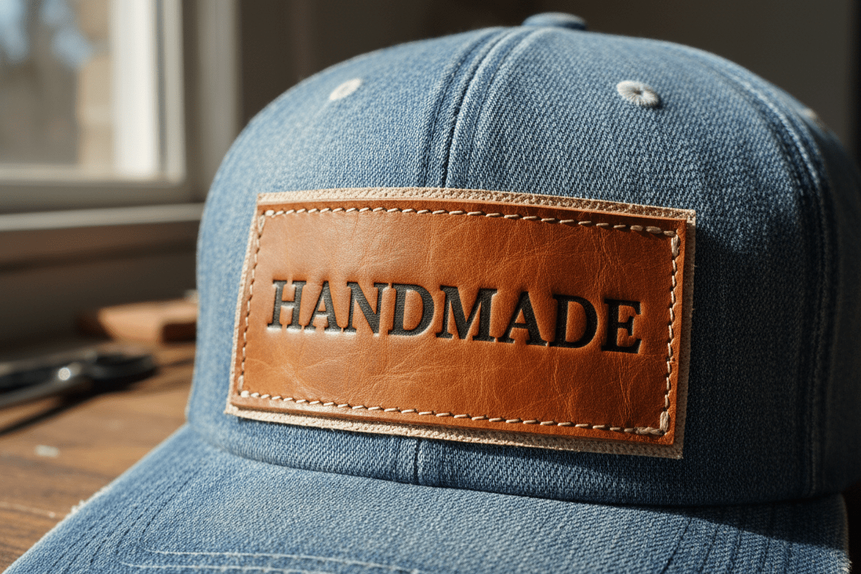 Image of Custom Laser Engraved Leather Patch - 845 Print Co.