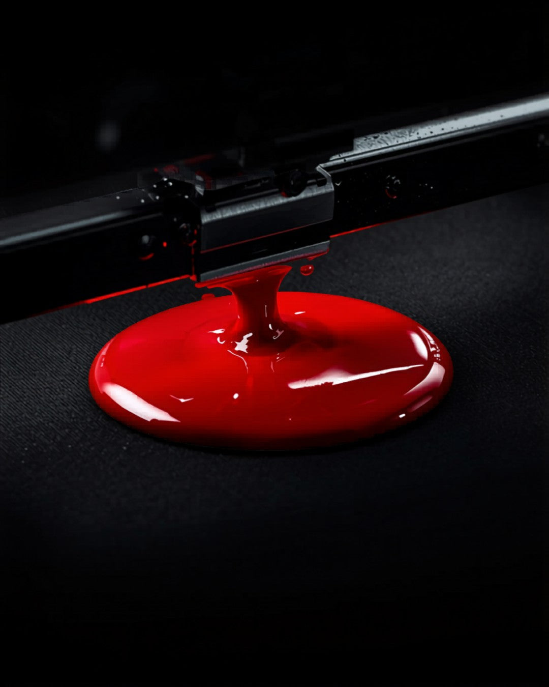 Image of Screen printing press in action